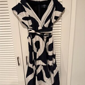 Anthropologie Black and White Maxi Dress